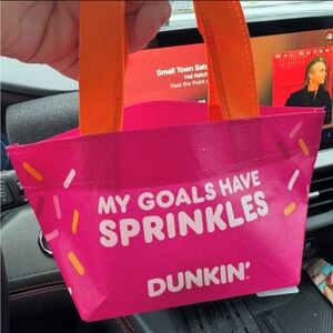 Dunkin’ Donuts Pink mini tote Dunkin my goals have more sprinkles